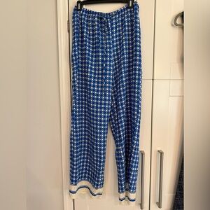Sienna Sky Blue & White Print Pull-On Pants – Size M